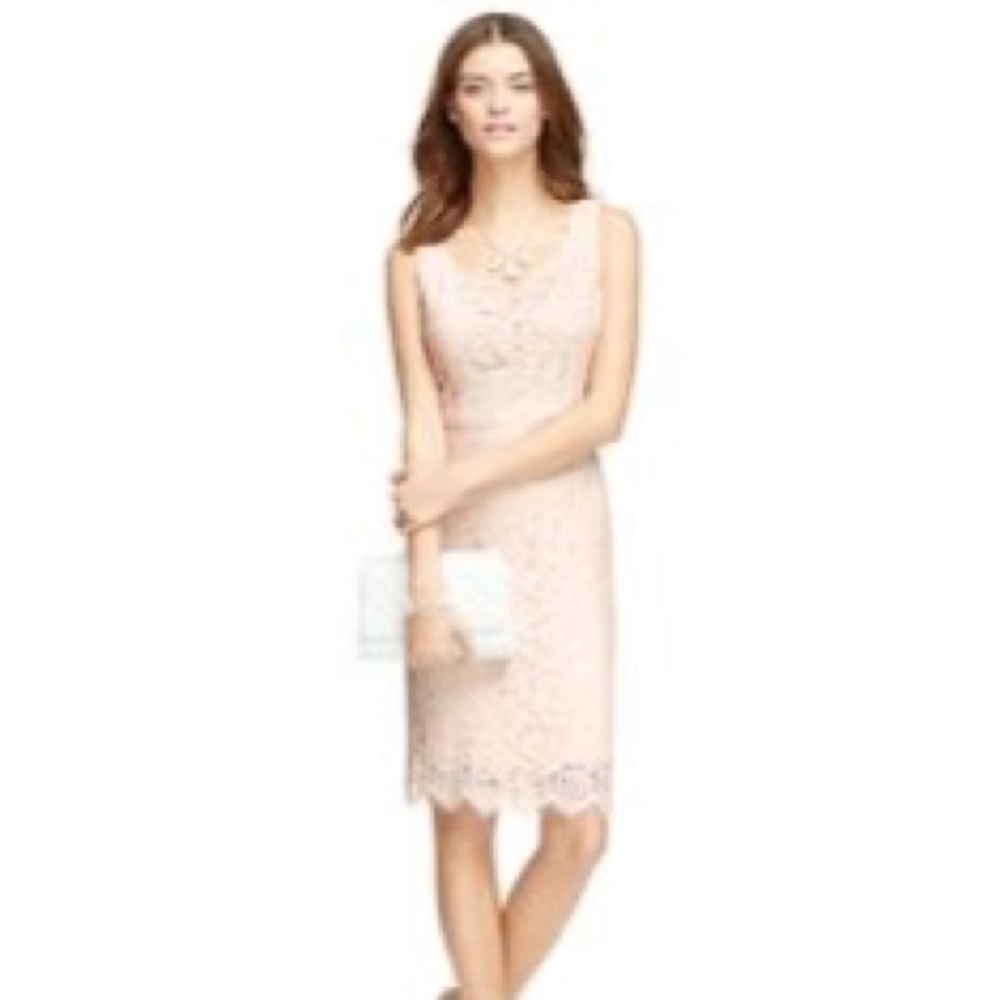 Brooks Brothers fitted lace soft pink dress sz 4